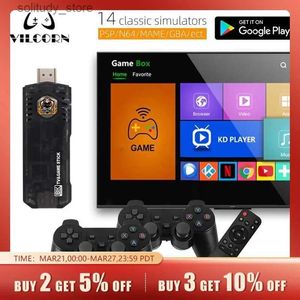 Portable Game Players VILCORN TG8 TV Game Stick 4K HDR Wifi Fire TV Stick Vintage Game Console 1/P/N64/GBA Android TV Box Q240326