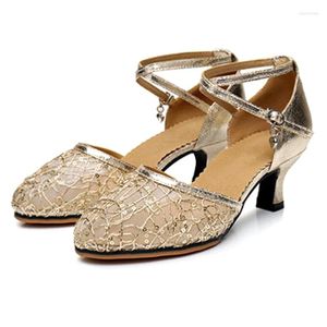 Scarpe eleganti Moda Donna Ballo latino Mesh Traspirante Tacco medio per adulti Ballo quadrato Sandali estivi con tacco basso con fondo morbido