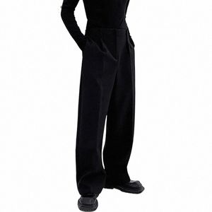 Luzhen 2024 Nya trendiga raka avslappnade byxor Mäns lösa solida färgbrett ben Fi Elegant kostym Byxor Korean Spring 4D34B5 Q1VR#