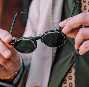 Óculos de sol Zerosun clipe Mulheres machos steampunk jonny depp lente dupla se encaixa sobre os óculos polarizados