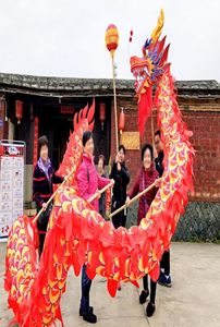 Klassisk storlek 5 7m Silk Chinese Dragon Dance 6 barn barn folkmaskot kostym special kultur semester party nyår våren da1052204