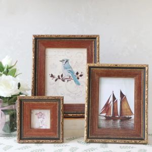 Frame 310 Inch Retro Solid Wood Frame For Family Photos 1PC Desktop Decoration Wedding Photo Frame Picture Painting Hanging Wall Gift