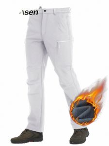 tacvasen Zipper Pockets Winter Warm Fleece Pants Mens Hiking Work Pants Tactical Fishing Cargo Trousers Cam Outdoor Pants D0q9#