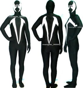 Blackwhite Lycra Spandex Spawn Suit Catsuit Costumes unisex bodysuit outfit halloween fancy fancy klänning cosplay costume m1807026524359624