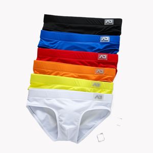 Seksi erkekler iç çamaşırı çantası erkek brifs skrotum külot marka erkek yüzme pantolon streç spor rahat antibakteriyel nefes alabilen baskı gençlik brifingleri