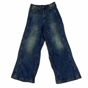 vintage Jeans for Men Hip Hop Rock Solid Wave Cowboy Pants 2023 New Harajuku Baggy JeansOversize Straight Loose Wide Leg Pants C0wR#