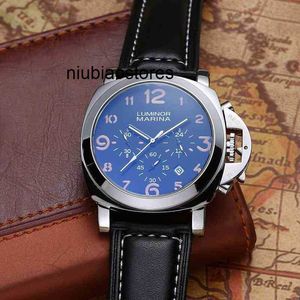 남성용 시계 시계 최고의 고급 럭셔리 브랜드 Panerai 패션 시계 가죽 스트랩 날짜 다기능 캐주얼 방수 손목 시계 스테인리스 스틸 자동.