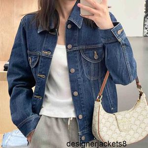 Designer Nanyou Women's AutumnWinter New Classic Blue denim jacket, loose and casual style, slimming top RWWT