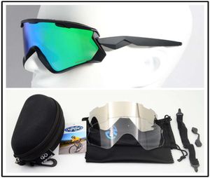 Widn Jacketer 7072 Cycling Glasses Outdoor Sports Windproof Sunglasses TR90 Three Lenses With Case Cloth 14 Colors1730787