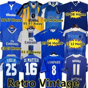 Drogba 2011 Torres Retro Soccer Jerseys Lampard 11 12 13 Final 96 97 99 82 85 87 89 90 Camisa de futebol vintage Crespo Clássico 03 05 06 Cole Zola Vialli 07 08