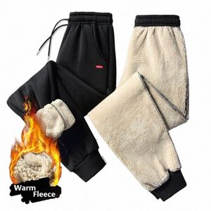 2021 novas calças de inverno homens lã grossa manter m cor preta com bolso tamanho lateral M a 7XL P3BZ #