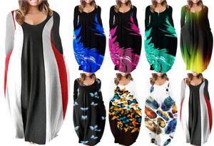 Sıradan Kadınlar Artı Beden Elbiseler Moda Tasarımcı Baskı Sonbahar ve Kış Kadınlar039S Giyim Gevşek Uzun Kollu Büyük Boyutlar Printe1617535