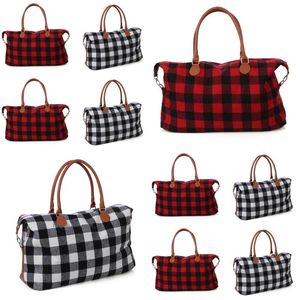 Storage Bags 22 Inch Flower Plaid Tote Women Duffel Bag Floral Weekender Duffle For Lady Girls Weekend Travel Ljjk2215 Drop Delivery Dhlv9