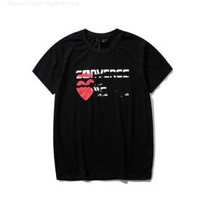 プレイデザイナーメンズTシャツCDGブランドスモールレッドハートバッジカジュアルトップポロシャツ衣料品