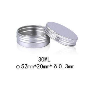 Packing Boxes Wholesale Mini Aluminium Sier Box Empty Container Makeup Jar Pot Leafproof 30Ml 52X20Mm Travel Eyeshad 500Pcs Drop Deliv Dhamx