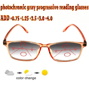 Okulary przeciwsłoneczne Pochromic Gray Progresywne wieloogniskowe szklanki czytania Panie Woem Ultralight Black Frame 1,0 1,5 1,75 2,0 2,5 3 3,5 4