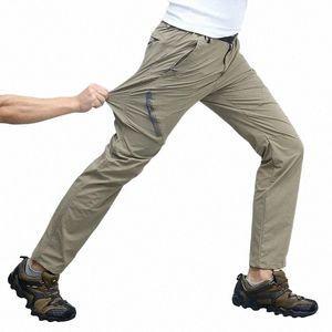 men's Stretch Breathable Pants Multifuncti Elastic Ultra-Thin Lg Trousers Waterproof Tactical Cargo Pants Plus Size 7XL 8XL t6su#