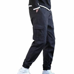 الرجال بنطلون عدة جيوب رفيعة اليومية ارتداء Wable منتصف الصعود سراويل الرجال البضائع للرياضة N9JZ#