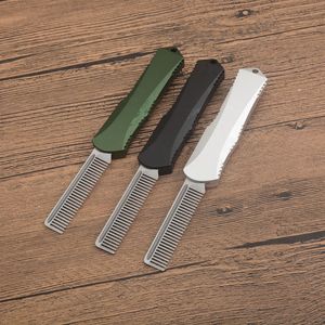 New G3997 High End AUTO Tactical Comb D2 Satin Comb CNC Green Aviation Aluminum Handle Outdoor Camping Hiking EDC Tools with Nylon Sheath