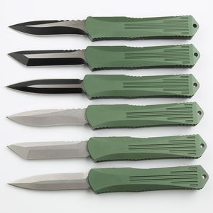 NY CK High End Auto Tactical Knife D2 Stone Wash/ Black Titanium Coated Blade CNC Green Aviation Aluminium Handle EDC Pocket Knives With Nylon Bag