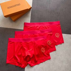 Mutande Intimo da uomo Designer Intimo corto Boxer Ice Silk Estate Sezione ultra sottile 2024 Popolare Boxer allentato Pantaloncini rossi Testa fessura QAQ