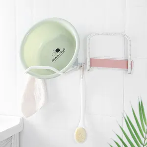 Hooks Washbasin Storage Racks Multifunctional Bathroom Hanger Foldable Household Storagable Rack Collapsible Wall-mounted Towel Shelf