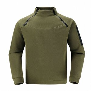 mens Military Fleece Sweatshirt Warm Winter Pullover Jacket Thick Sweatshirts e6EU#