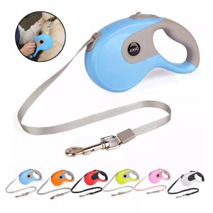 Leashes 3,5,8m Dog Leash Automatic Retractable Garbage Bag Puppy Outdoor Walking AntiSlip Nylon Lead Dog Teddy Golden Pet Safe Supplies