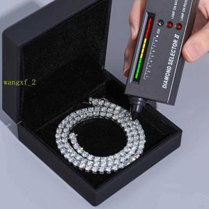 Yığın Fiyat Hip Hop 925 STERLING Gümüş 2mm 3mm 4mm 5mm 6.5mm VVS Moissanit Elmas Kolye Moissanit Tenis Zinciri