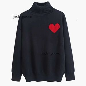 Spela herrtröjor Nya designertröja Little Red Heart Designer Amis Cardigan Winter Fashion Brand Love Brodery Loose Women's Sweater 931