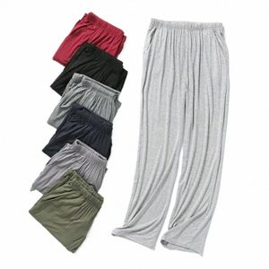 Nuovi pantaloni modali Slee casuali degli uomini 2024 Pantaloni di sonno solidi Pantaloni del pigiama da uomo Pantaloni da notte morbidi Pigiama Homewear Pantaloni maschili R4js #