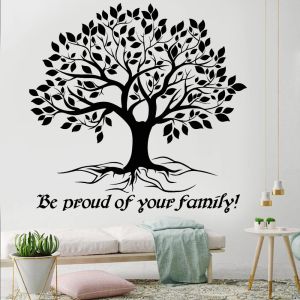 Stickers Vinyl Wall Decal Be Proud Of Your Family Tree Of Life Quote Wall Stickers Home Decoration For Living Room Bedroom Headboard Y964