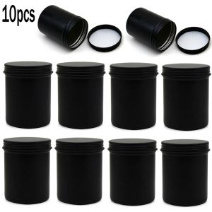 Gläser 10 Stück/20 Stück DIY schwarze Metallkerzendosen 200 ml runde Behälter mit Deckel Teeverpackung Blechdose Lebensmittelqualität