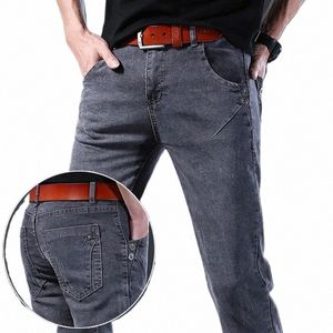 Männer Jeans Denim Frühling Herbst FI Neue Marke Coole Casual Hosen Slim Grau Hohe Qualität Dropship J6Bh #