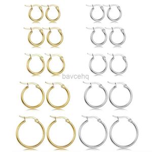 Hoop HUGGie Womens Earrings Trend Stainless Steel Earrings Womens Simple Big Rings Gold SiLVer Wholesale 240326