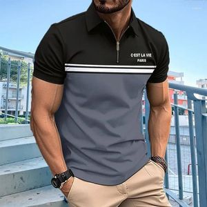 Men's Polos Polo De Manga Corta Para Hombre Camisa Color Ropa Informal Calle A La Moda Novedad