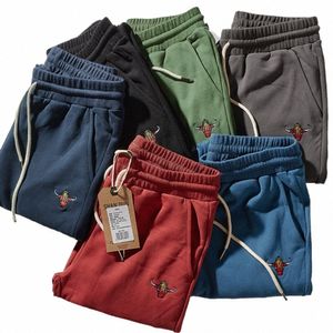 Benbyxor Herrens höst- och vinterfi -märke stickade overaller Lossa Sweatpants Casual Autumn and Winter Plus Veet Men's Pan I1GF#