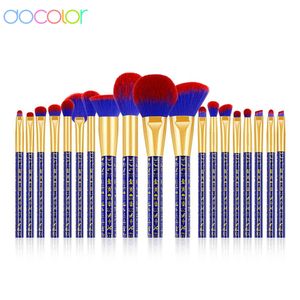 Pincéis de maquiagem do Docolor Egito Conjunto de 19pcs de alta qualidade Brush Brush Fundação Power Blending Face Powder Shoes