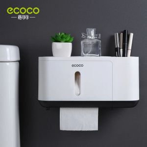 ホルダーEcoco Paper Towel Tissue Box Dispenser Wallマウントストレージラックペーパータオルホルダーバスルームオーガナイザーアクセサリー