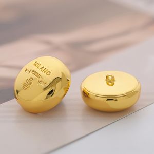 Metal Letter Buttons for Shirt Sweater Coat Gold Round Cute Letter Diy Sewing Button for Clothing