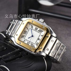 2024 Men's 3-pin Quartz Square with Scanning Second Movement Calendar All Steel Watch