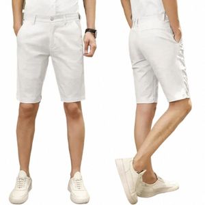 White Shorts Men Summer Strasze szorty koreańskie firean streetwear czysty cott stały kolor mężczyzn Mężczyzn szorty 2024 trendy c6iz#