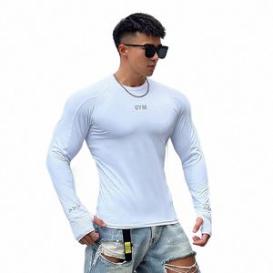 homens lg manga esportes musculação estiramento apertado mostrar muscular basquete treinamento rápido seco collants ginásio Homens lg-sleeved camisa V3JY #