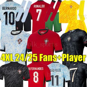 4xl 24/25 Portugalia B.Fernandes koszulki piłkarskie Cr7 Koziołowe drużyna narodowa specjalna 2024 r A L D O Bruno Fernandes Joao Felix Diogo J. Pepe Football Shirt Men Kids Kids Kids