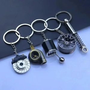 Zinklegering Creative Gift Car Metal Keychain Turbo Gear Wheel Hub Hanger Brake Disc Shock Absorber Hanger Söta biltillbehör