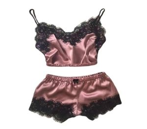 Sexig siden Satin Black Gaze Lingerie Set Erotic Underwear Briefs Baby Dolls Porn Homewear Nightgowns Temptation54699811551447