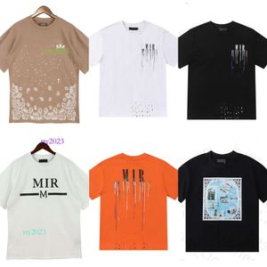 Tasarımcı T Shirt Amirir gömlek Yaz Erkek Kadınları Baskılı Üstler Tees Fashion Man T-Shirt Kaliteli Pamuk Gündelik Kısa Kollu Hip Hop Sokak Giyim Sweatshirt Tshirt