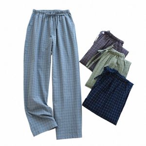 Новинка 2024 года, мужские брюки для сна, удобные пижамные брюки, домашние брюки в клетку, мужская весенне-летняя домашняя одежда, повседневная одежда для сна Z2AA #