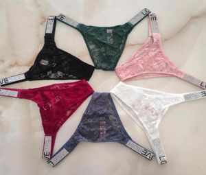 Kvinnors trosor sexiga kvinnor Rhine Low Rise Underwear See Through Lace Floral Lingerie High Cut Female Bikini Underpanty vs Tanga3453858