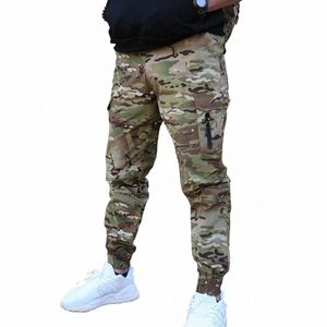 Pantaloni militari tattici da uomo Primavera Autunno Pantaloni sportivi elasticizzati sportivi Pantaloni da jogging Trekking Camoue Combat Army Cargo Pants R1uI #